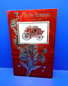 Valentine's Day Vintage Unused "To My Husband - With Love" - Card - Free Ship - Picture 1 of 4
