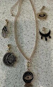 Mystique Choker Necklace W/5 Charms From Spirit Halloween New - Picture 1 of 3