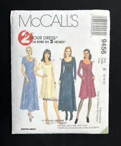 McCall's 9456 Misses Dresses in 2 Lengths 2 Hour 1998 Pattern size 8-10-12 Uncut - Picture 1 of 2