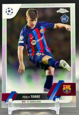 2022-23 Topps Chrome UEFA Club Competitions #32 Pablo Torre FC Barcelona RC - Image 1 of 2