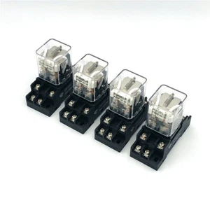 4sets High Power Relay JQX-30F 2Z 30A 12VDC 24VDC 110VAC 220VAC DPDT 8Pin w Base - Picture 1 of 7