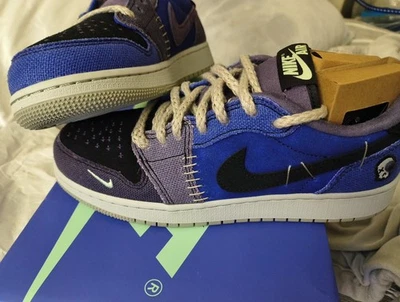 Air Jordan 1 Retro Low Og (Gs) Vodoo Talla 6.5y Regency Púrpura/Verde Vapor Foto 1 de 4