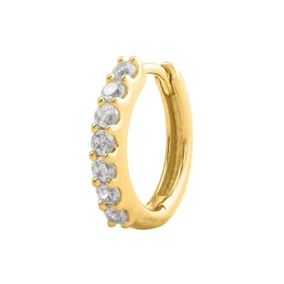 Anillo de nariz de aro con bisagras pasador de nariz de diamante natural de 7 piedras de 0,13 quilates en solitario de 14 k... Foto 1 de 4