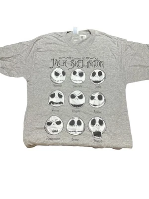 Camiseta Disney Pesadilla Antes de Navidad Grande Gris Emoción de Jack Skellington Foto 1 de 4