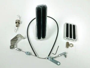 Billet Aluminum Gas & Brake Pedal / 36" Throttle Cable / Floor Mount Kit - Picture 1 of 4