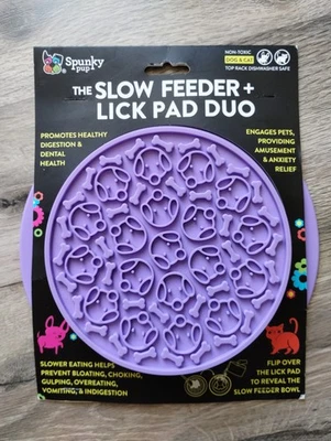 Spunky Pup Slow Feeder & Lick Pad Duo Purple - Image 1 of 3