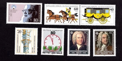 Germany 1985 group of stamps Mi#1248-49+1251-53+1255-56 MNH CV=22.3$ - Image 1 of 2