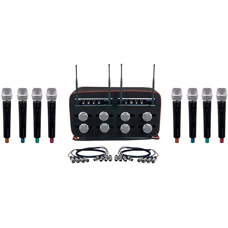 VocoPro Mib-quad-8h 8 CH UHF Hybrid Wireless Handheld Microphone Bag System