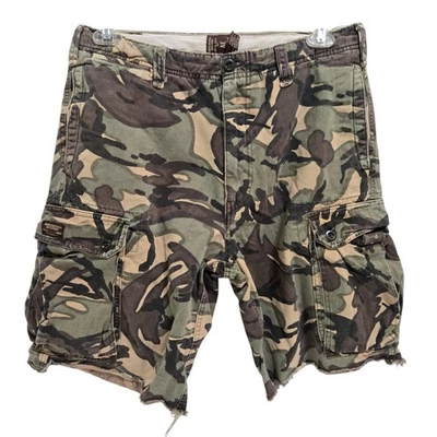 Vintage 90s Y2K American Eagle Camo Camouflage Canvas Cargo Shorts Mens Size 32 - Image 1 of 4