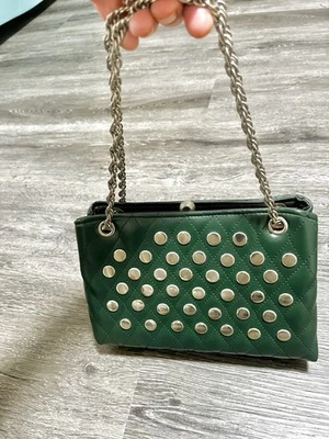 Rare Vintage Julius Resnick JR Green Studded Punk 70s 80s Purse  - Image 1 of 4