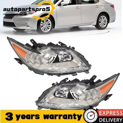 For 2013 2014 2015 Lexus ES350 ES300h Halogen Chrome Pairs NOT HIDHeadlights - Изображение 1 из 4
