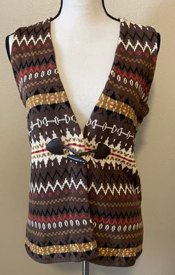 Foxcroft свитер жилет, многоцветный, искусственной кожи застежки, хлопок, размер S - Изображение 1 из 4