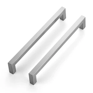 10 Pack 8 Inch Kitchen Square Cabinet Handles Satin Nickel Pulls Brushed Nick... - Bild 1 von 9