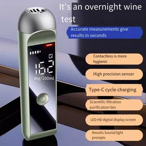 Professional Grade Alcohol Tester Portable Design Rechargeable Convenience - Photo 1/28