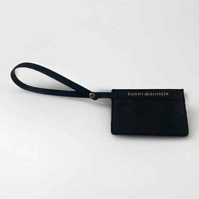 Tommy Hilfiger Wallet Credit Card Holder With Strap Vegan Leather Black - Image 1 of 4