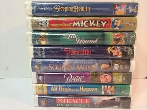 Lot of 8 Disney Sealed VHS Sleeping Beauty Pinocchio Babe All Dogs go to Heaven - Picture 1 of 11