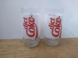 Vintage Diet Coke Glass 16oz Lot Of 2 - Picture 1 of 11