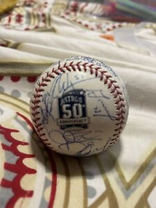 2015 Houston Astros Team Signed/Auto MLB 50th Anniversary Ball 34 Sigs BAS LOA