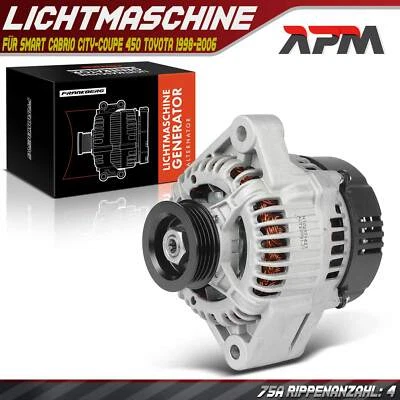 Generatore alternatore 75A 12V per Smart Cabrio 450 City-Coupe Fortwo Roadster - Immagine 1 di 4