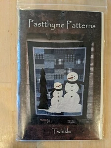 Pastthyme Patterns TWINKLE Snowman 66 x 50 Christmas Winter Snowman Tree Quilt - Picture 1 of 2