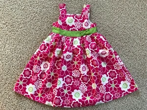 Vestido forrado sin mangas Carters Niñas Rosa Blanco Verde Floral Sin mangas Talla 4T Usado en excelente condición - Imagen 1 de 3