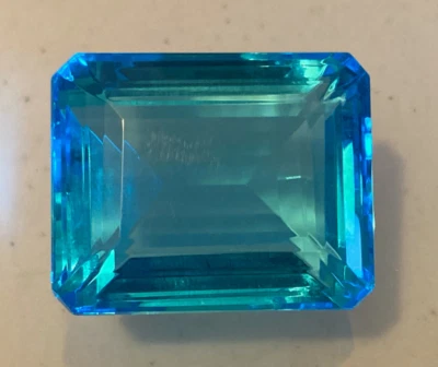 Tourmaline Blue Green Lab Created Gemstone 202ct  37 x 24 x 22 mm  Emerald Cut - Image 1 of 4