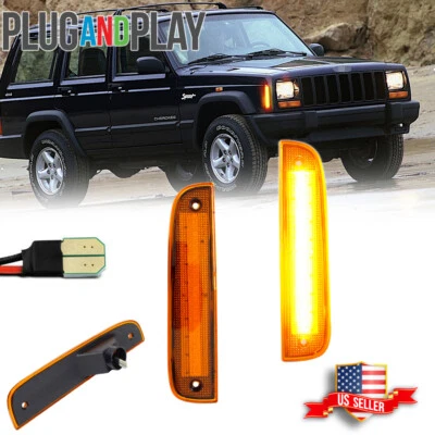 2 luces LED ámbar de estacionamiento en la esquina delantera para Jeep Cherokee 1997-2001 Foto 1 de 4