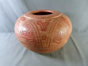 Terracotta Vase Marajoara by Master Artisan Raimundo CARDOSO, Brazil 1970 - Picture 1 of 8