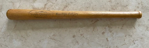 BROOKLYN DODGERS MINI BAT 1955 WORLD SERIES CHAMPIONS 9.5’ LONG/RARE/VINTAGE Cover