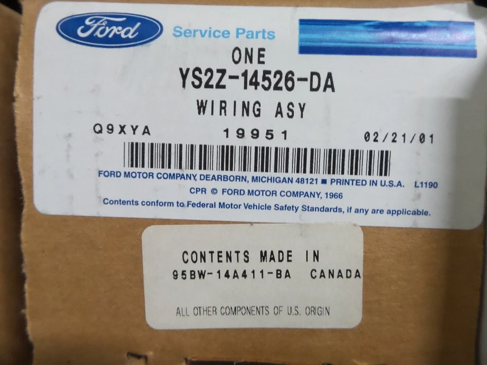 Провод в сборе для Ford от оригинального производителя - YS2Z-14526-DA - Изображение 1 из 1