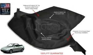 Volkswagen Cabrio, Golf Convertible Soft Top Replacement 1995-2000 Black Vinyl - Picture 1 of 1