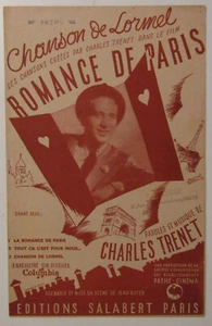 Partition alt partitur sheet music = Charles Trenet : La romance de Paris - Picture 1 of 2