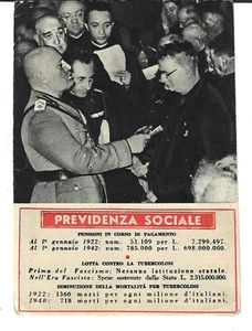 Fascista Propaganda Real Photo Postcard Il Duce "Social Security" 1922-1942 - Picture 1 of 2