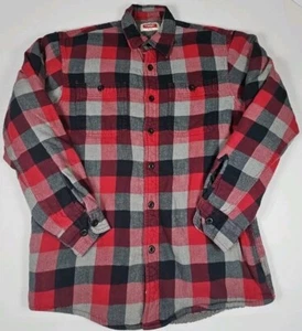 Wrangler Mens Shacket Sherpa Lined Jacket Red Plaid Flannel Shirt Small - Picture 1 of 9