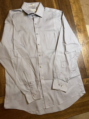 VANS Camicia elegante uomo Van Heu vestibilità classica spilla corda grigia con bottoni taglia 16 34 35