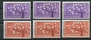 FRANCE 1962, EUROPA C.E.P.T. OMNIBUS SERIES, Scott 1045-1046, LOT OF 3 SETS, MNH - Picture 1 of 1