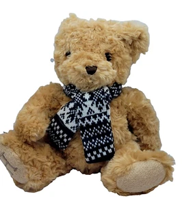 WH SMITHS HENRY BEAR TEDDY BEAR B/W SCARF 2015 11"PLUSH CUDDLY SOFT TOYS TEDDY - Picture 1 of 11