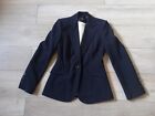 M&S Navy Blue Jacket Blazer Smart Office Work Classic Stitched Detail Lined UK8