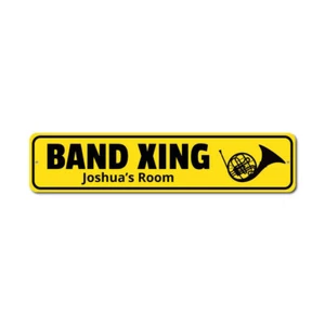 Band Xing Sign, Band Member Sign, French Horn Decor, Musician Name Metal Sign - Picture 1 of 4