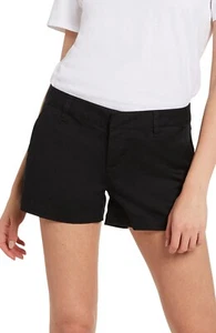 Volcom Frochickie Shorts Womens 29 Black Cotton Flat Front Chino Classic JDM1008 - Picture 1 of 12