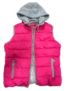 Loveu.dear Womens Dark Pink & Gray Sleeveless Hooded Puffer Jacket Size XL - Picture 1 of 5