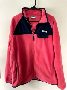Columbia PFG Women's Full Zip Fleece Jacket Pink Blue Size Medium  - Picture 1 of 10