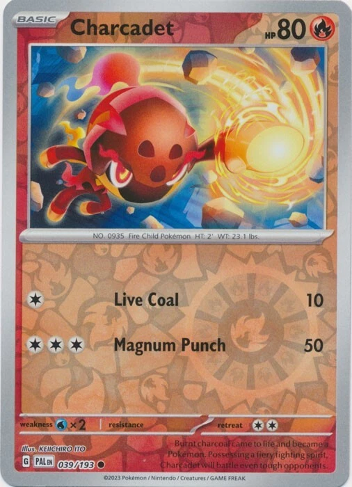 Reverse Holo Charcadet 039/193 Common SV02: Paldea Evolved Pokemon TCG - Image 1 of 1