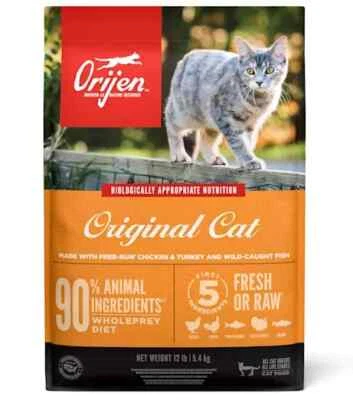 ORIJEN Cat High Protein Fresh & Raw Animal Ingredients Dry Food, 12 lbs. - Image 1 of 4