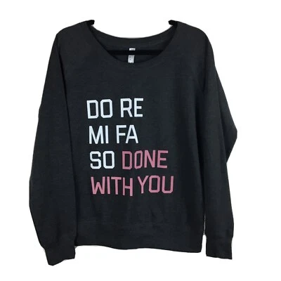 Женский большой серый толстовка сделать RE MI FA так сделано с вами длинным рукавом пуловер - Изображение 1 из 4