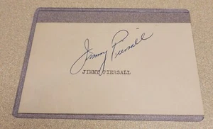 JIMMY PIERSALL SIGNED 3x5 INDEX CARD BASEBALL AUTOGRAPH AUTO D.2017 REDSOX METS - Picture 1 of 1