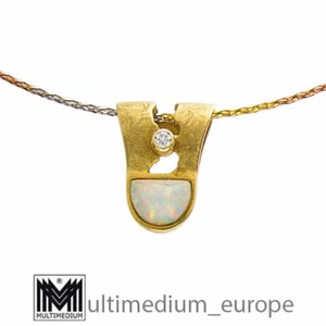 333 Gelbgold Anhänger Synth. Opal Zirkonia Halsreif 8ct gold pendant - Bild 1 von 6