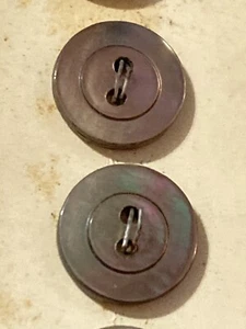 VTG Schwanda Shell Buttons Dark Shell 2 Hole 1/2" 5 NEW on Card - Picture 1 of 4