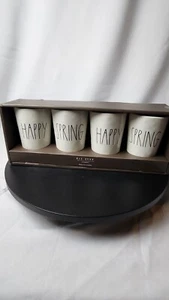 Rae Dunn by Magenta 4 Piece HAPPY + SPRING Melamine LL Tumbler Cup Set New - Picture 1 of 3