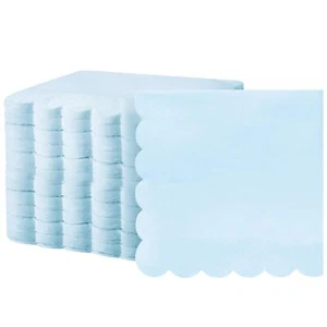 200 Pcs Scalloped Cocktail Napkins Thick Paper Napkins Disposable Party Napkins - Picture 1 of 6